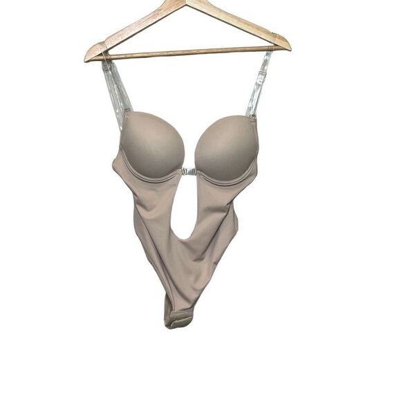 NWT nude U plunge push up backless thong full body shaper size 34 (M) - Picture 3 of 16